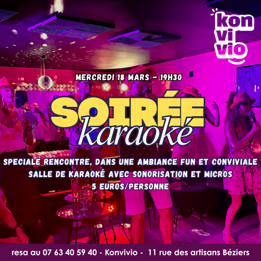 Venez défiez vos amis sur un karaoké chez Konvivio Béziers pour une soirée fun
