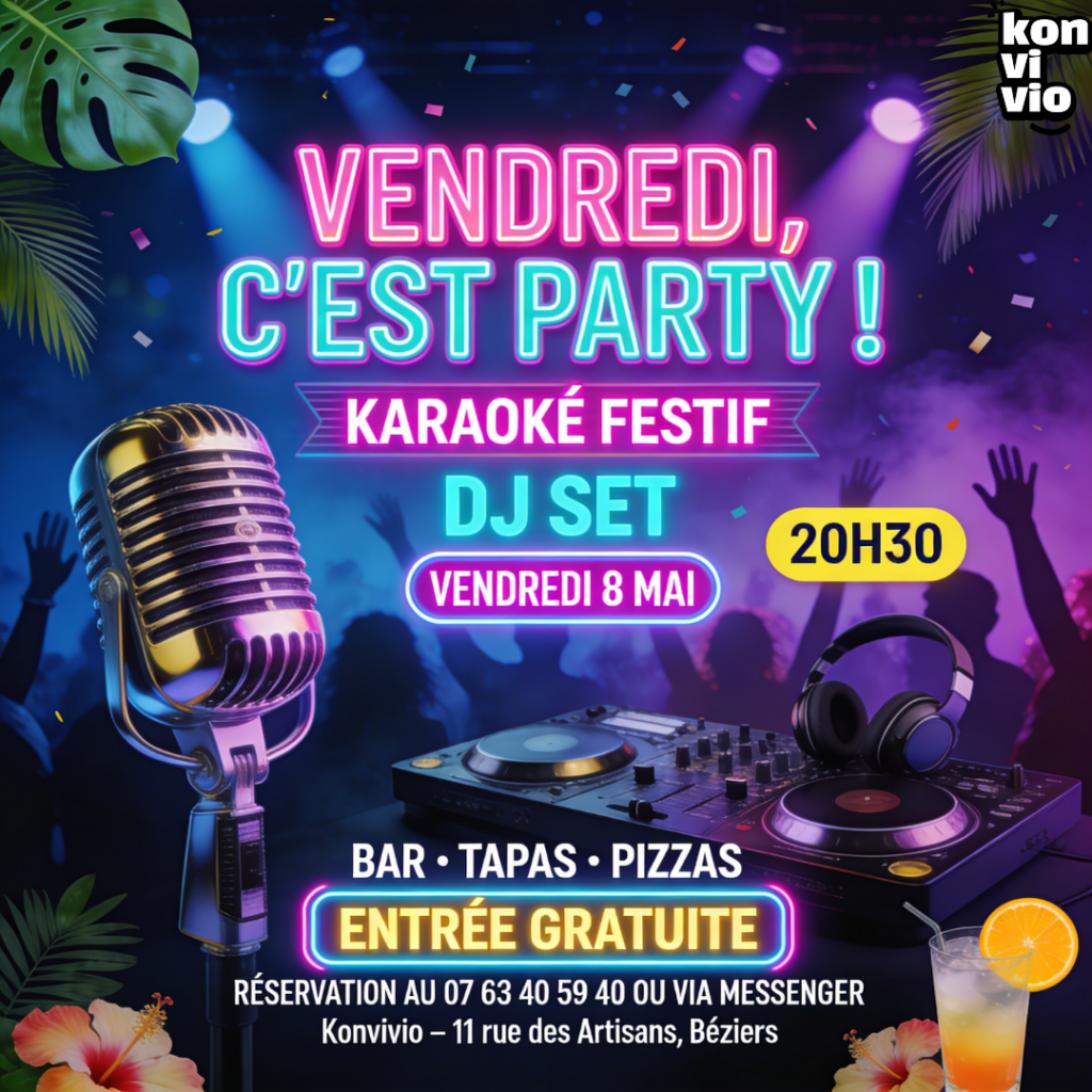 Venez profitez d'un karaoké festif au Konvivio de Béziers !