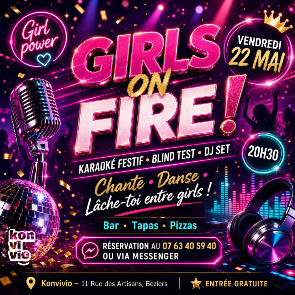 Karaoké blindtest et dj set seulement pour les filles au konvivo Béziers